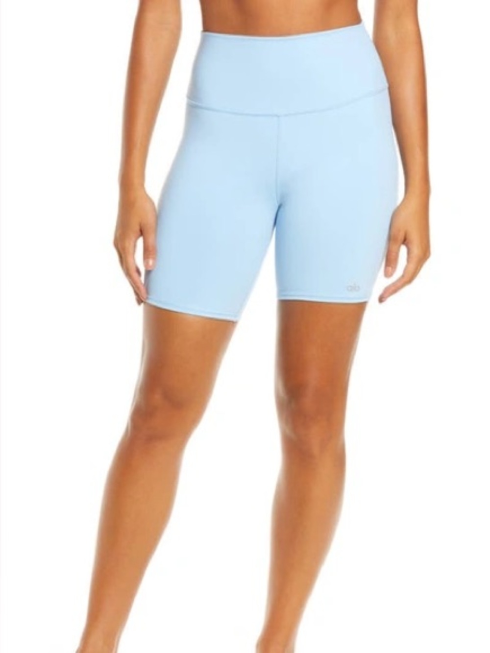 Alo Yoga Light Blue High-Waist Biker Shorts
